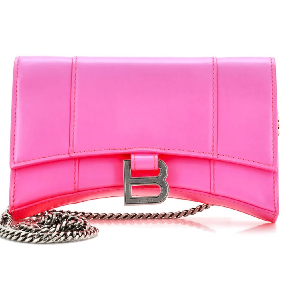 NWT Balenciaga Hot Pink Small Hourglass Crossbody Bag